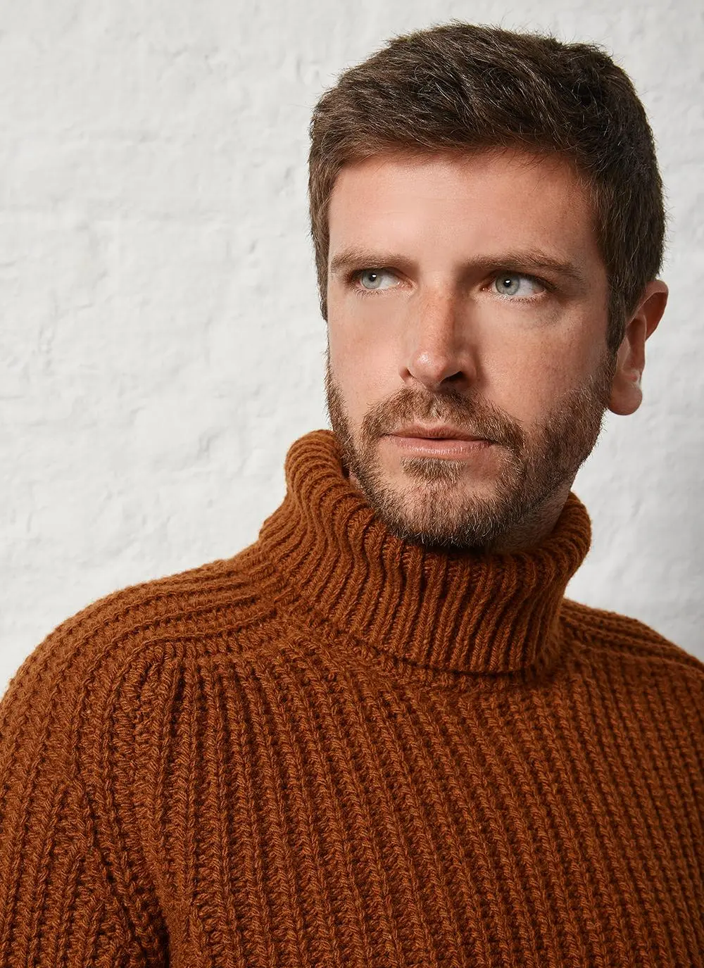 Fisherman Rib Chunky Polo Neck Sweater