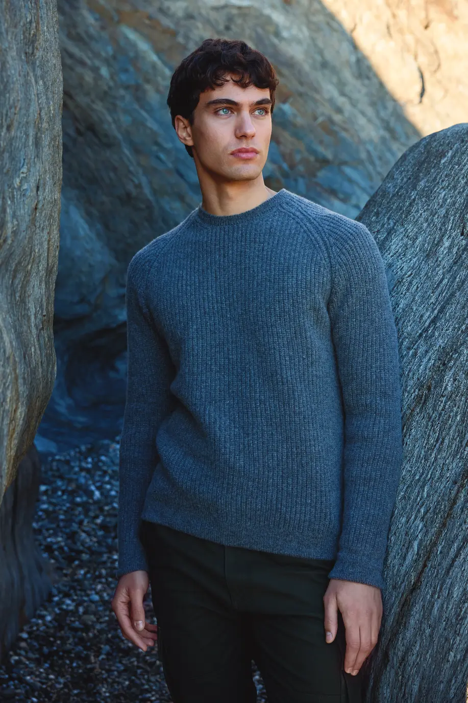 Fisherman Criss Cross Polo Sweater
