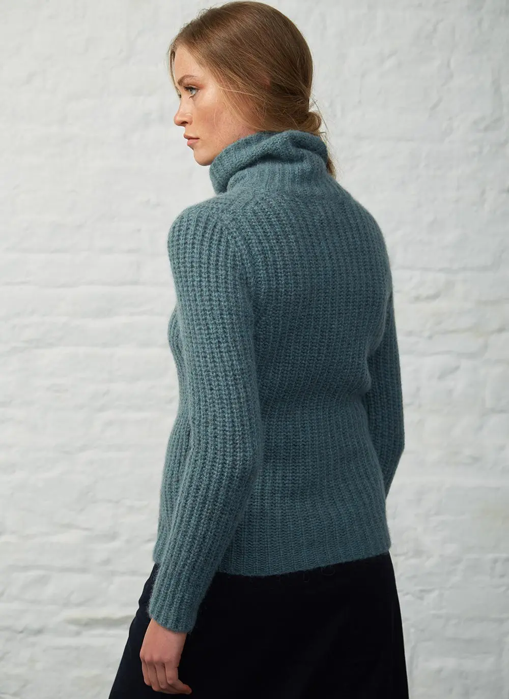 Fisherman Ribbed Polo Neck Sweater
