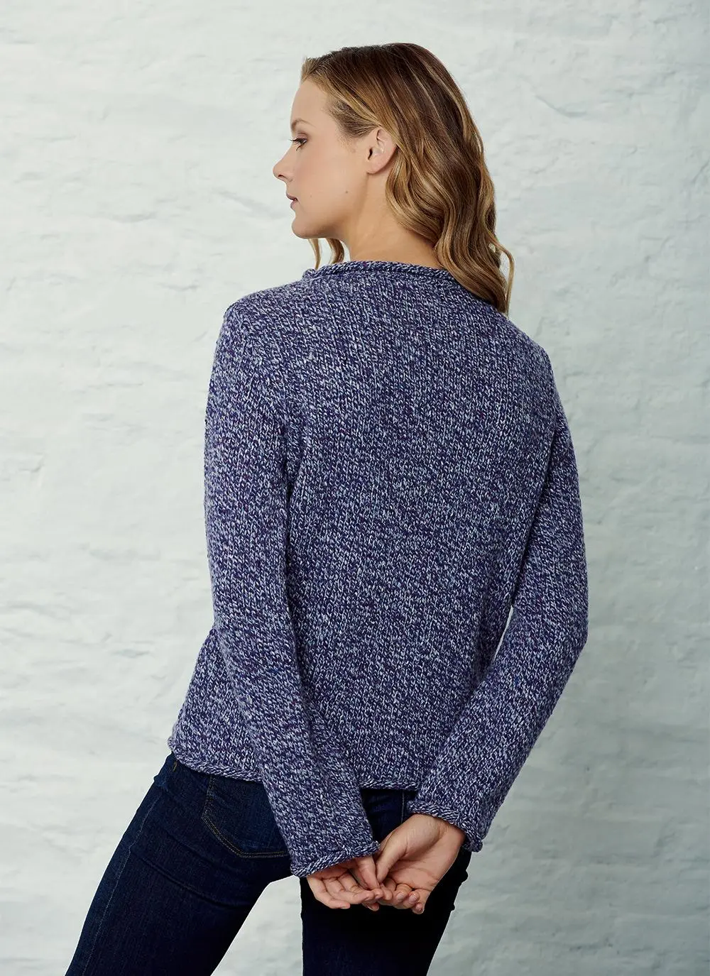 Fisherman Donegal Fleck Roll Neck Sweater
