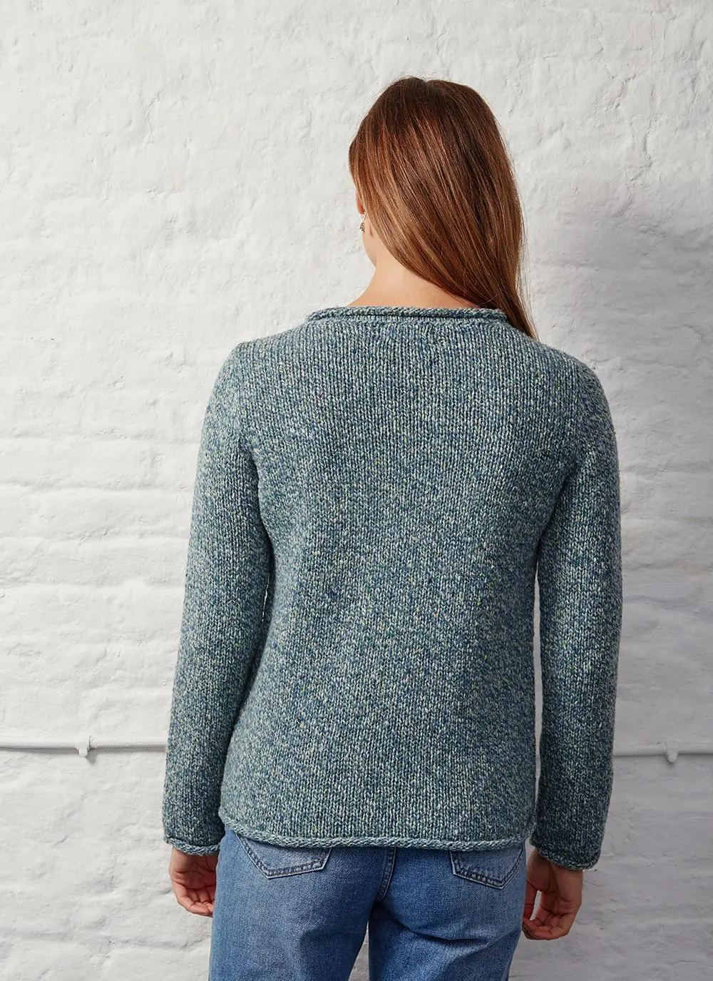 Fisherman Donegal Fleck Roll Neck Sweater