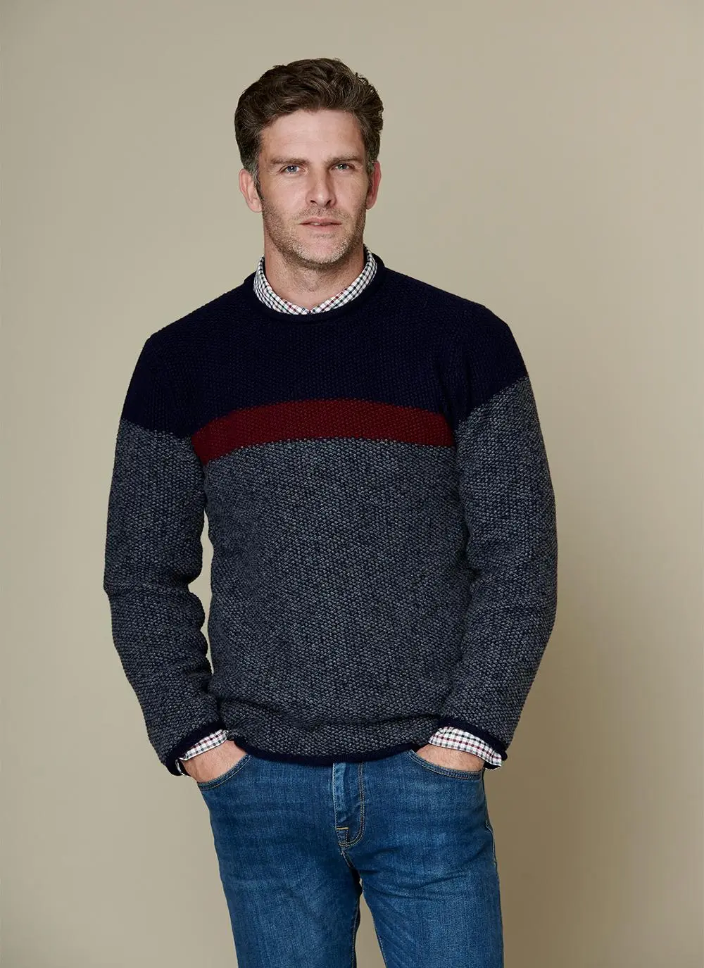 Fisherman Seed Stitch Roll Neck Sweater