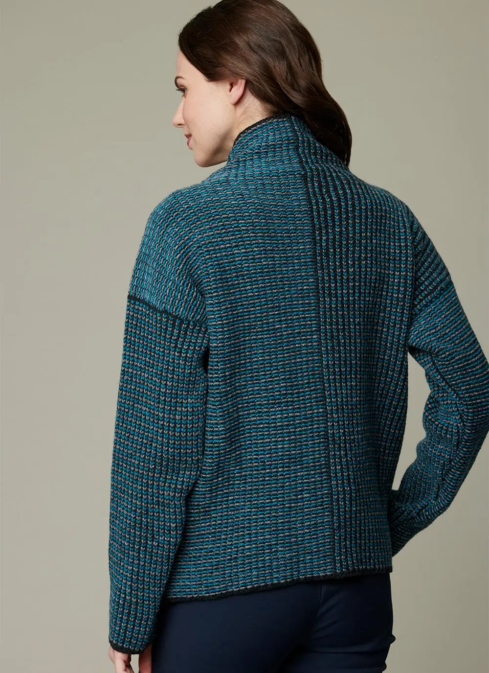Fisherman Wool Cashmere Funnel Neck Sweater