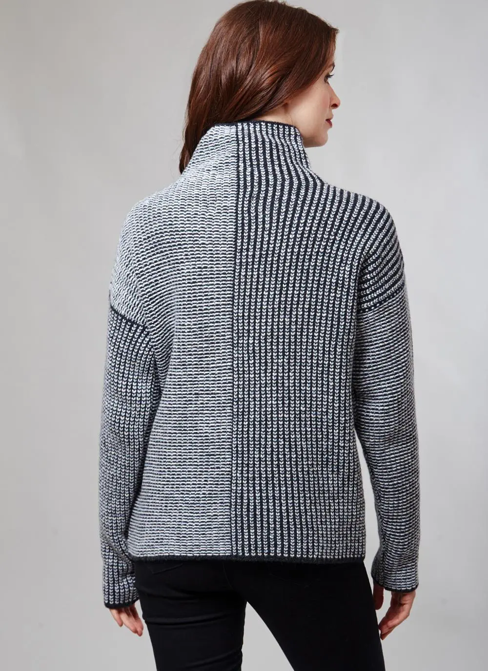 Fisherman Wool Cashmere Funnel Neck Sweater