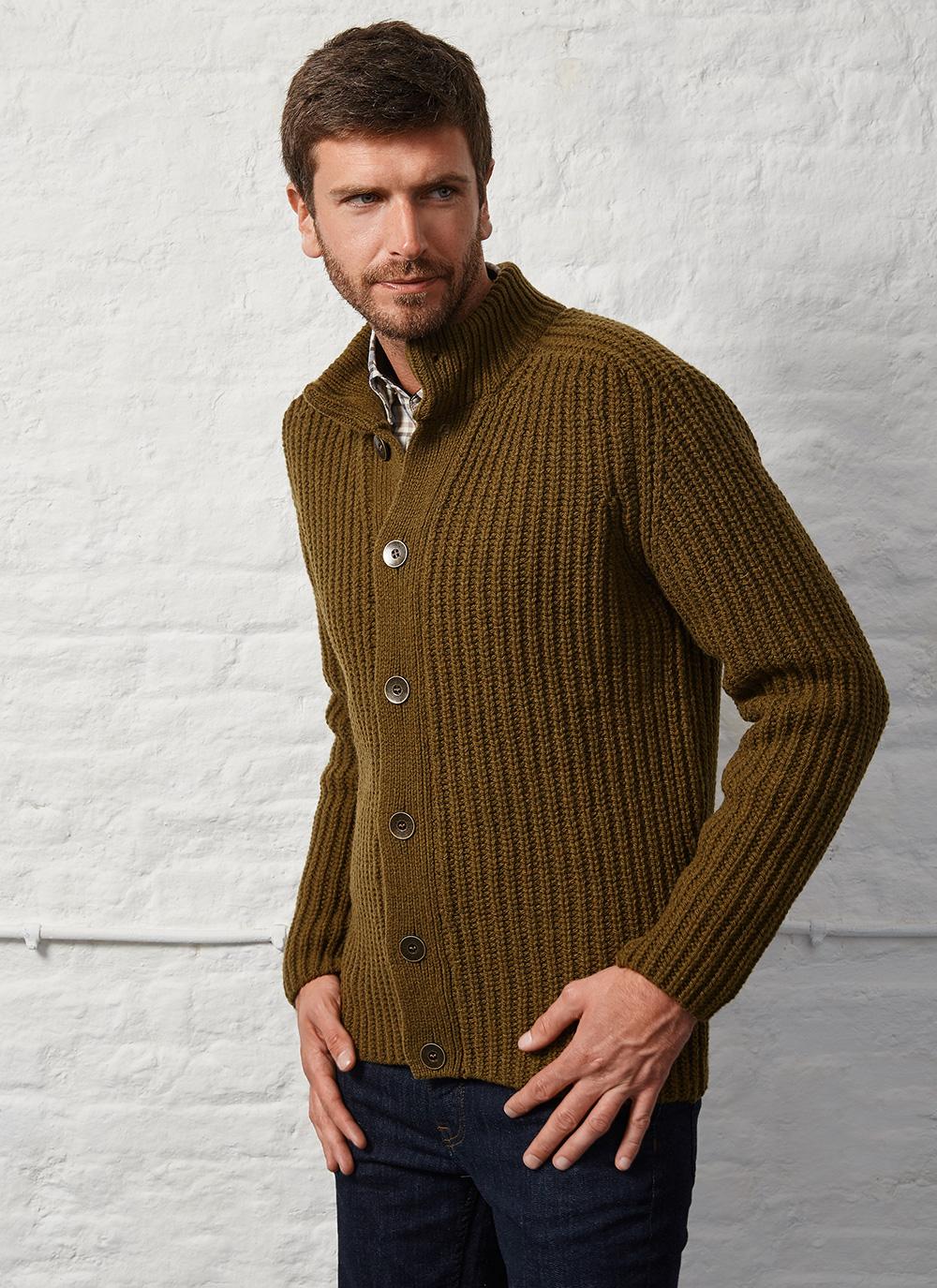 cashmere ribbed cardigan