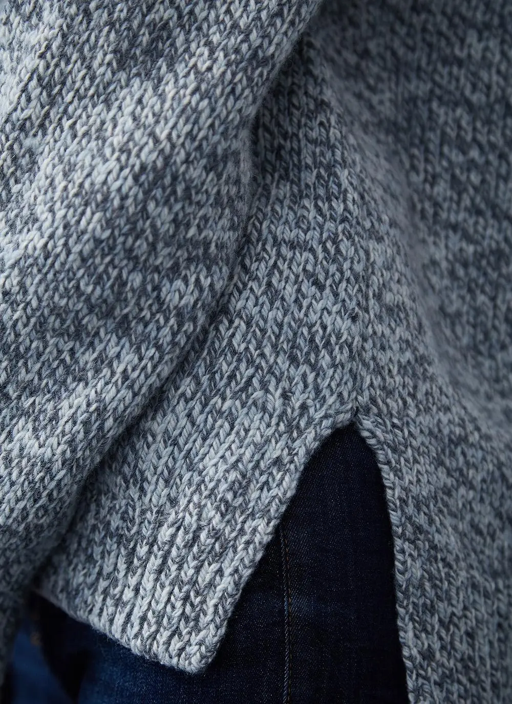 Fisherman Wool Cashmere Ribbed Cuff Cardigan