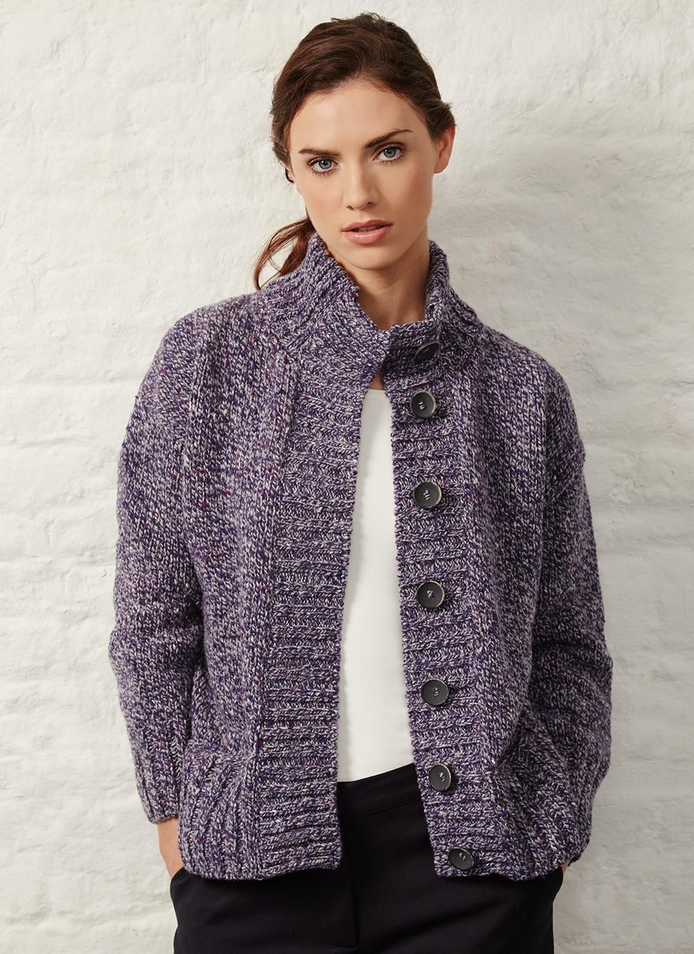 Fisherman Donegal Fleck Button Cardigan 