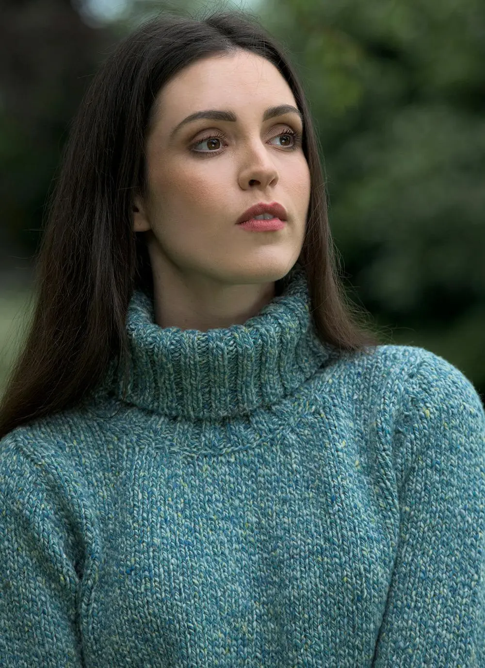 Fisherman Donegal Fleck Polo Neck Sweater