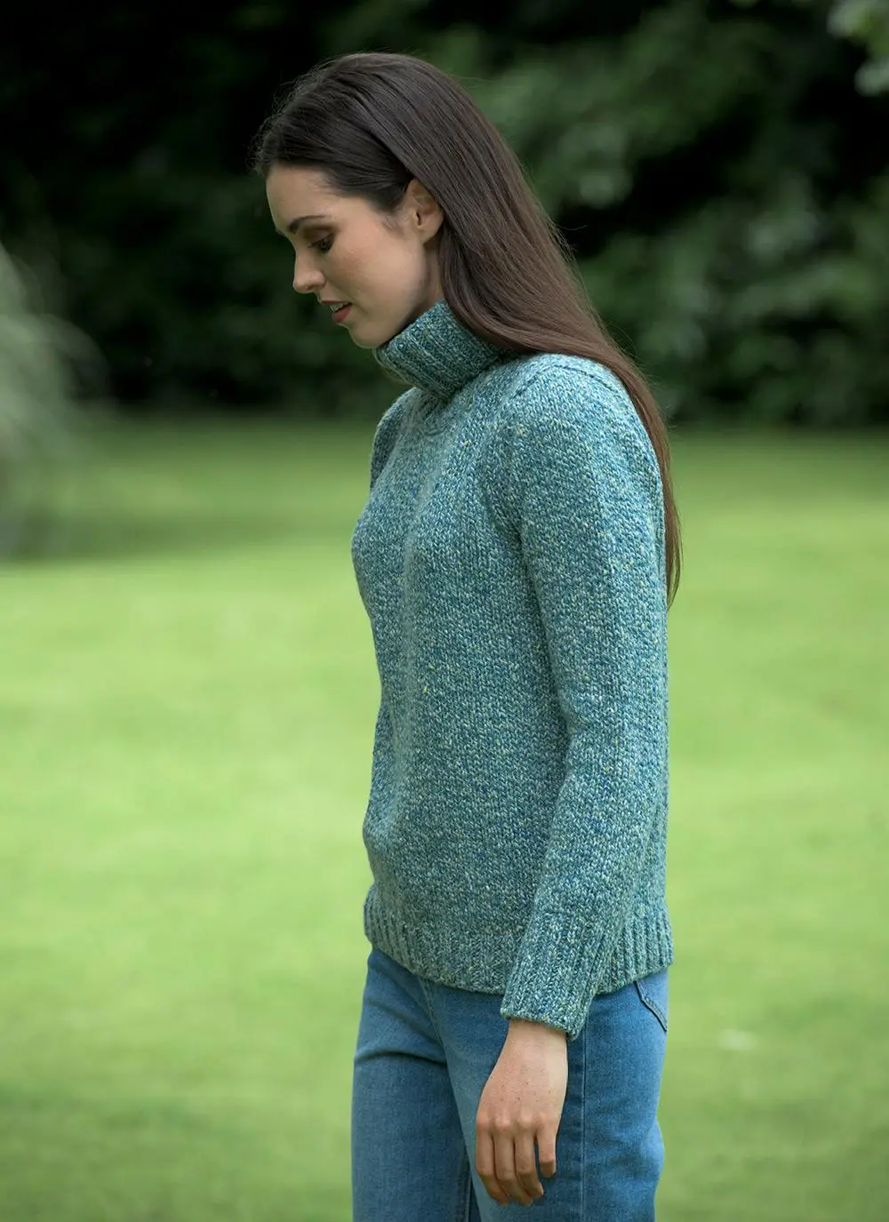 Fisherman Donegal Fleck Polo Neck Sweater