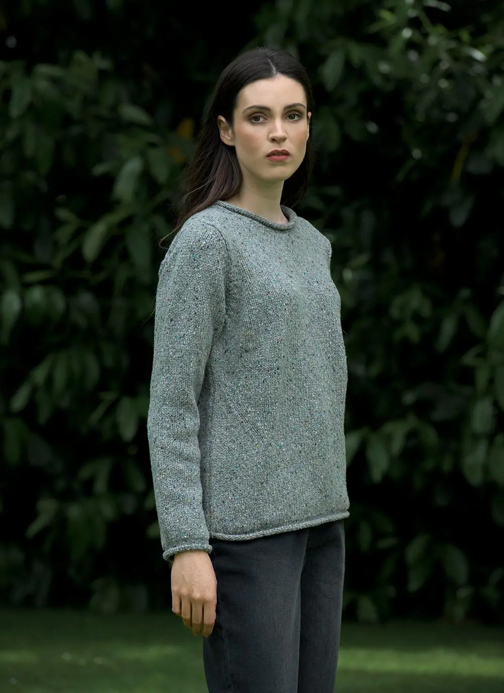 Fisherman Donegal Fleck Roll Neck Sweater