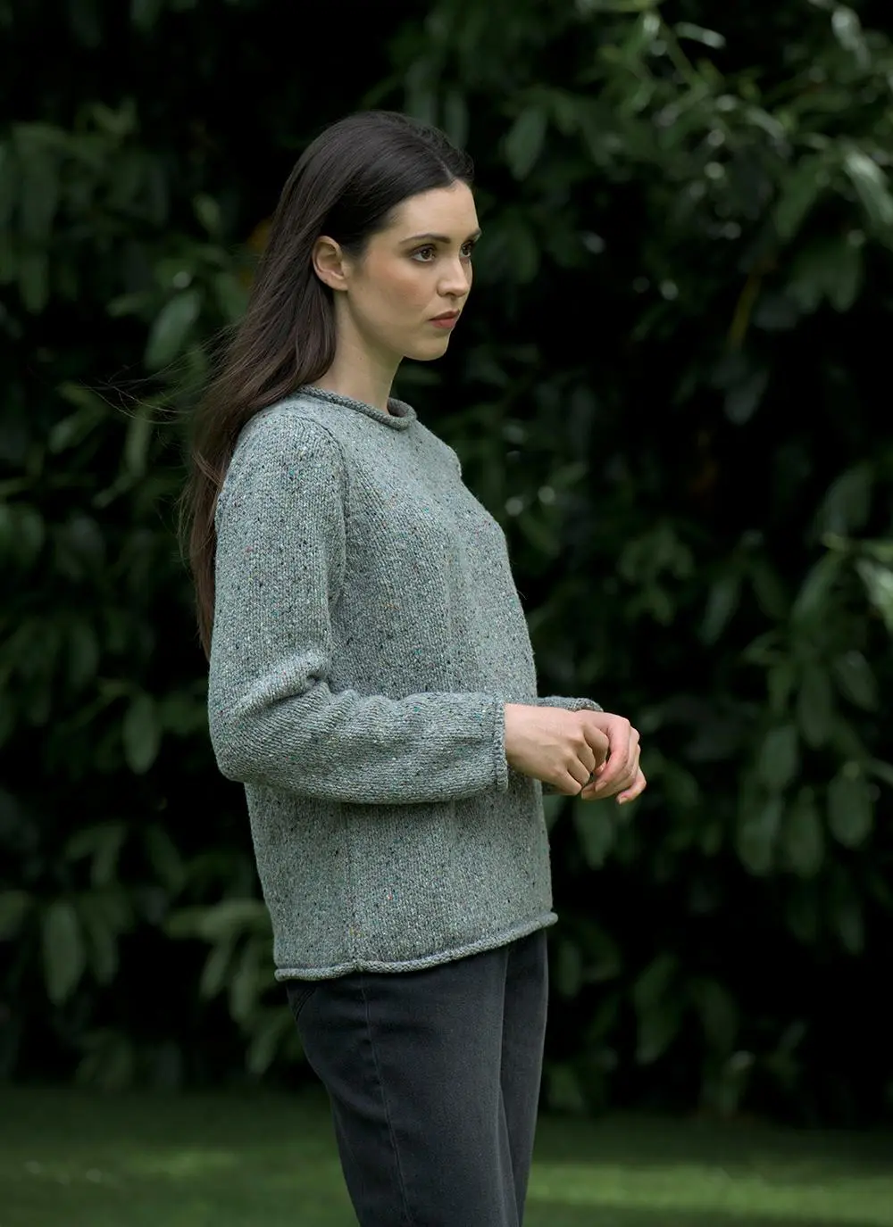 Fisherman Donegal Fleck Roll Neck Sweater