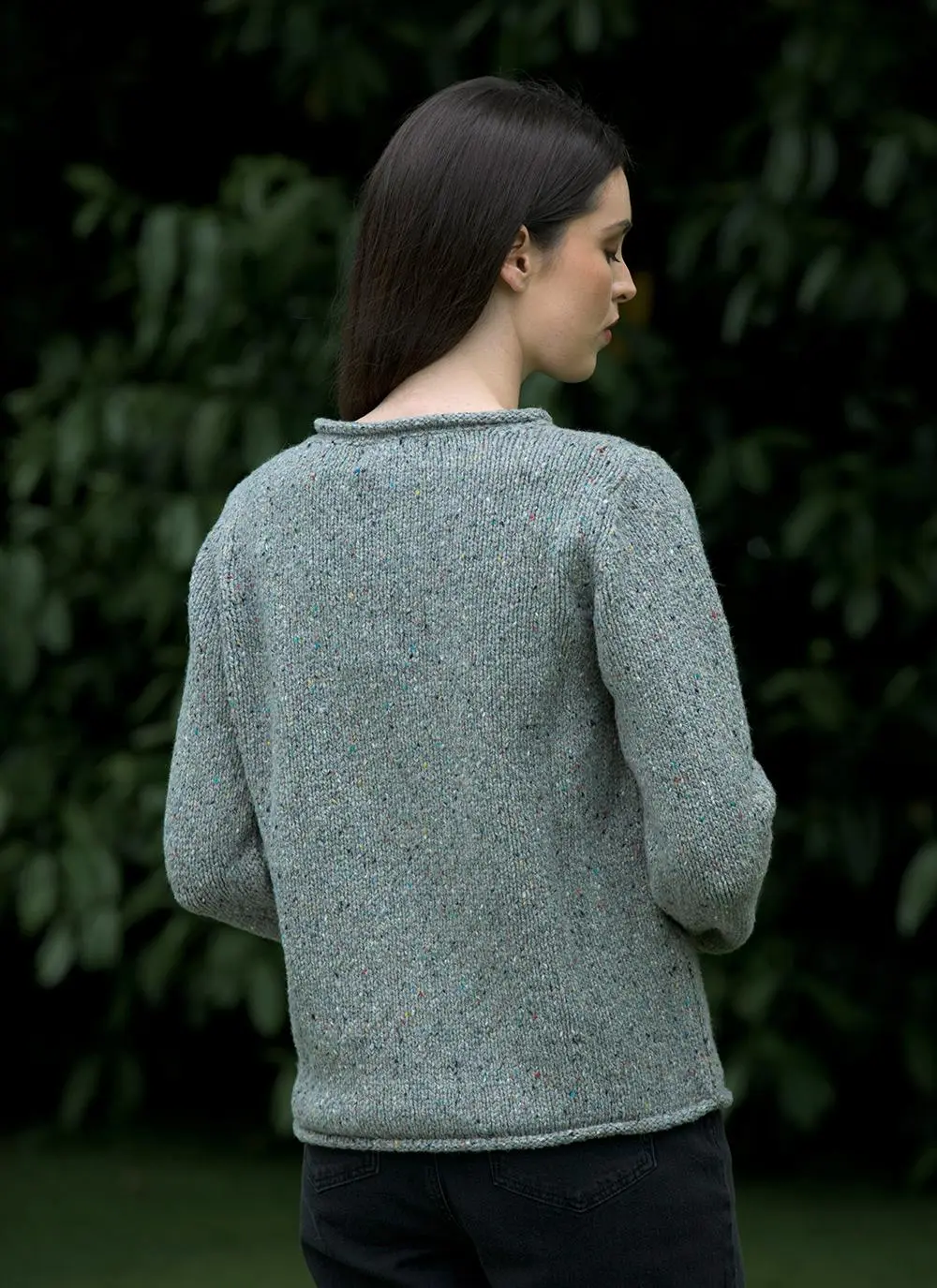 Fisherman Donegal Fleck Roll Neck Sweater