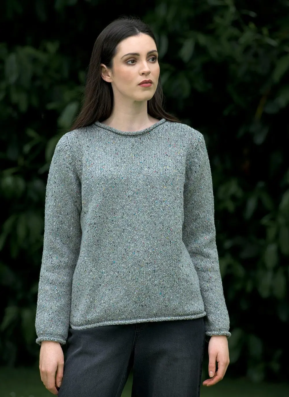 Fisherman Donegal Fleck Roll Neck Sweater