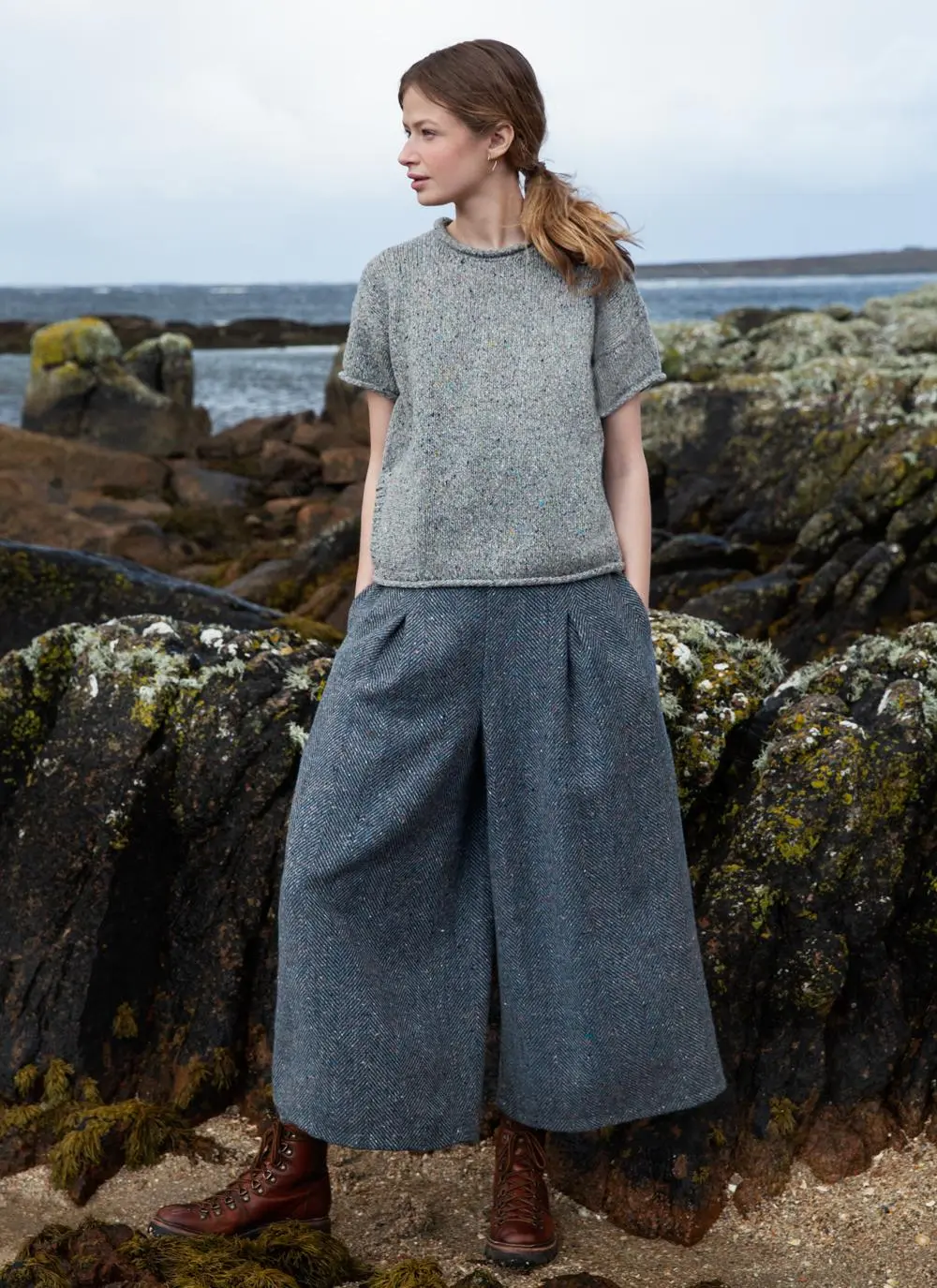 Fisherman Donegal Fleck T-Shirt Pocket Sweater