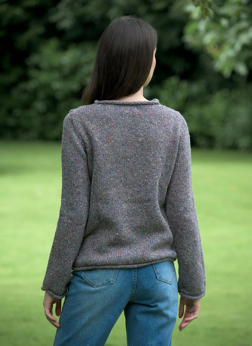 Fisherman Donegal Fleck Roll Neck Sweater