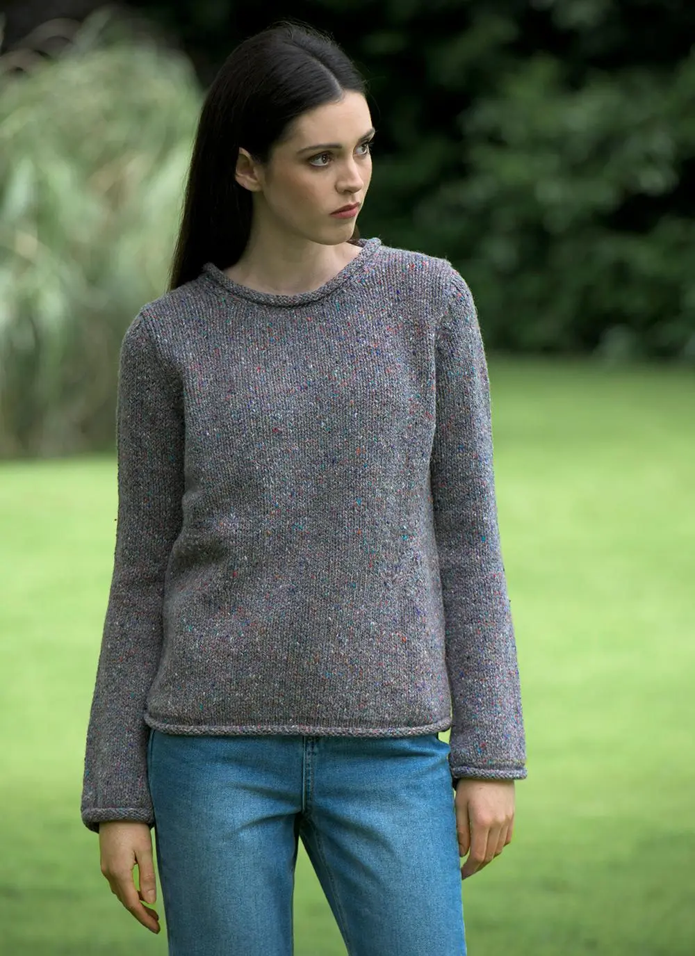 Fisherman Donegal Fleck Roll Neck Sweater