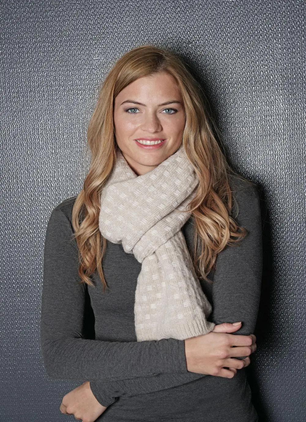 Fisherman Scarf Float Stitch Oatmeal