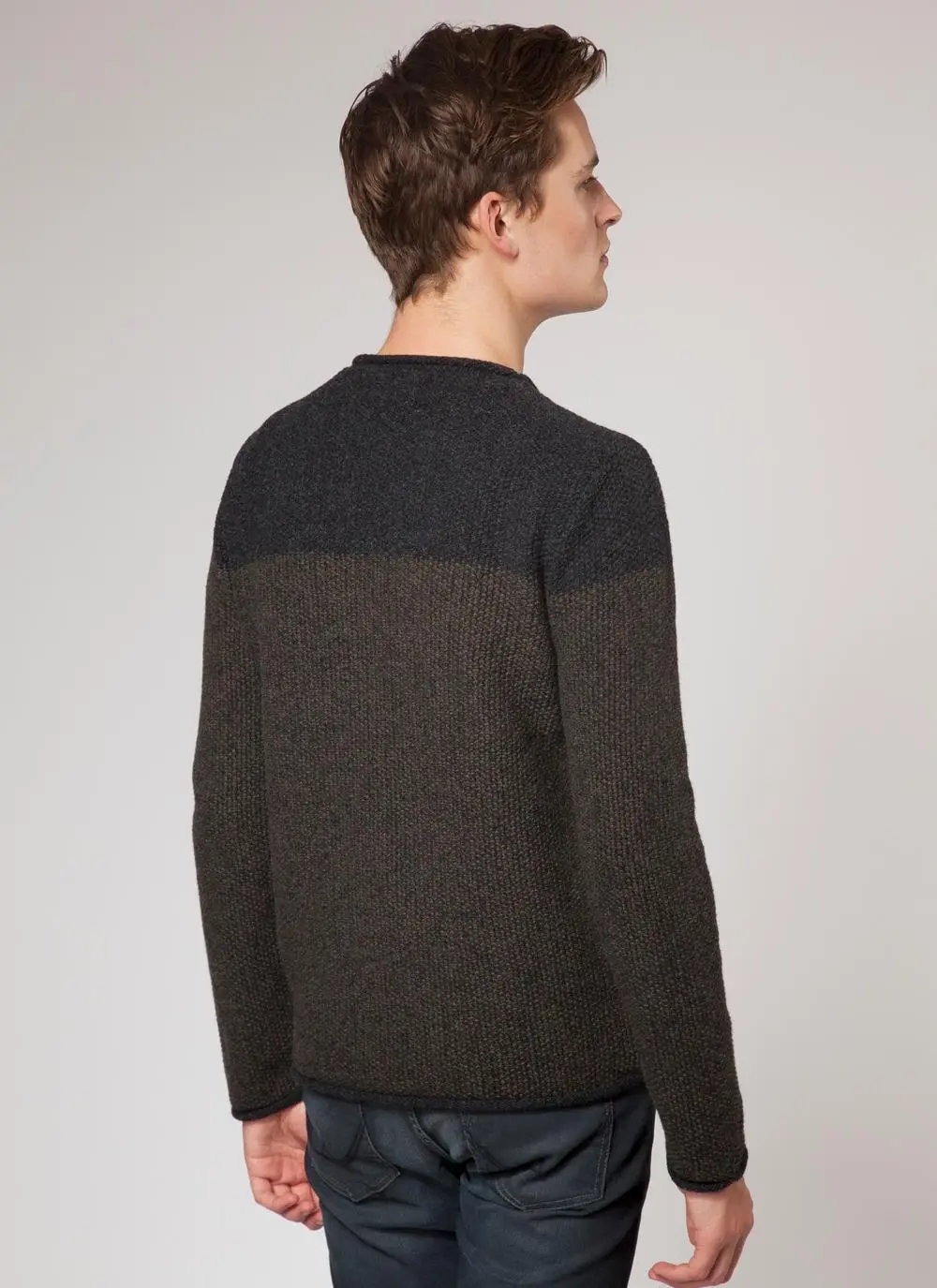 Fisherman Seed Stitch Roll Neck Sweater