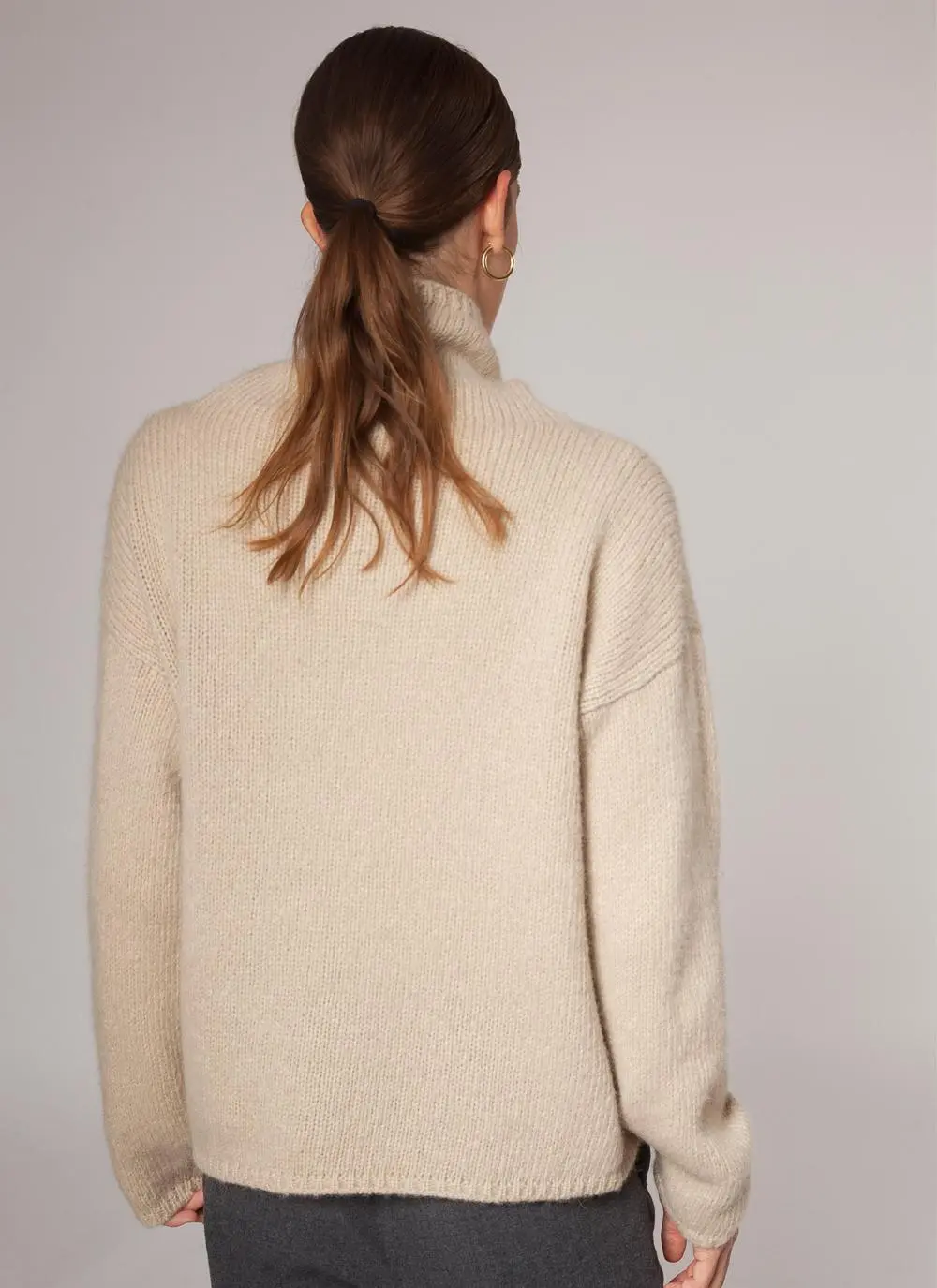 Fisherman Slouchy Funnel Neck Sweater
