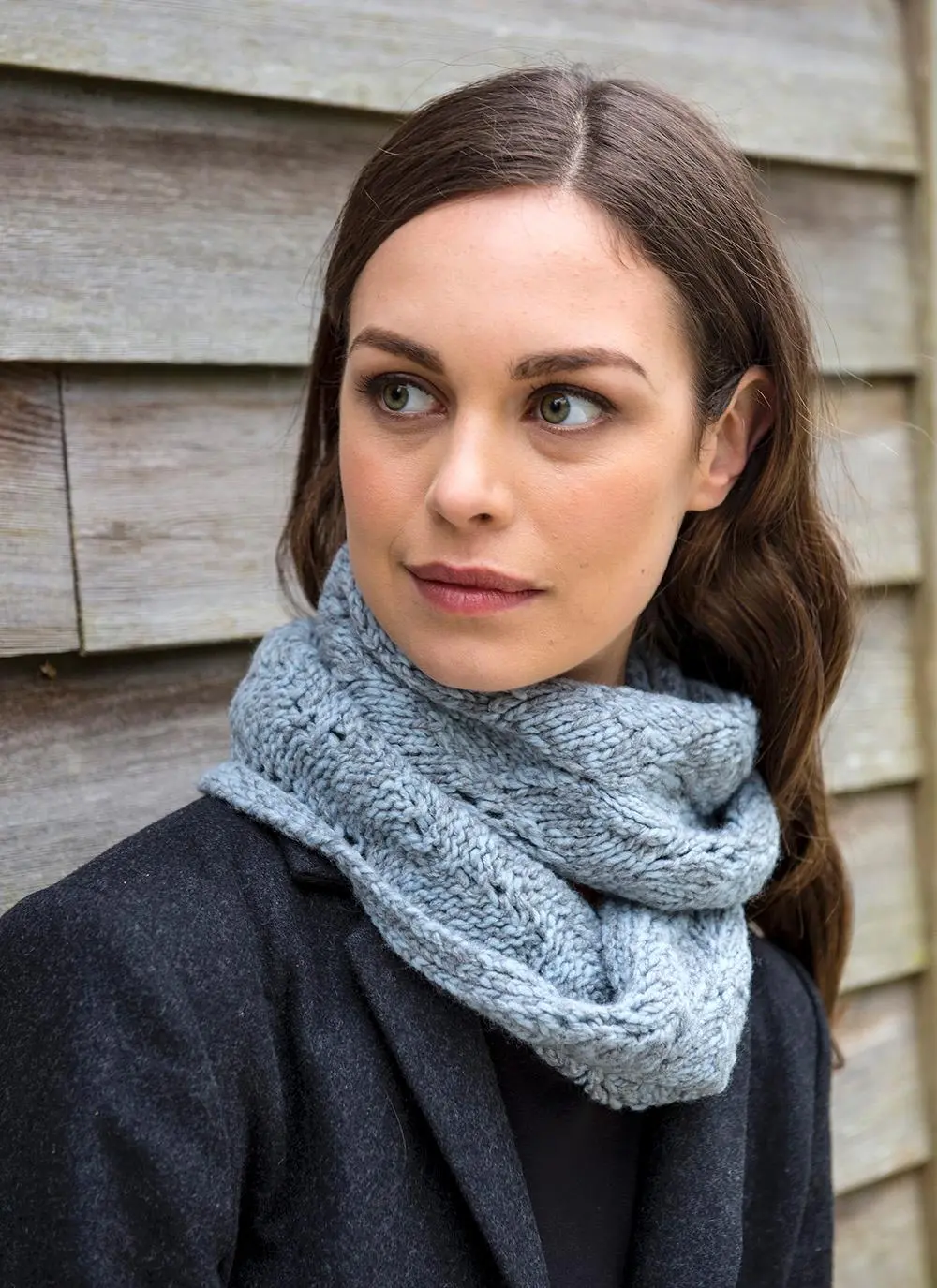 Fisherman Snood With Cashmere Blue Smoke