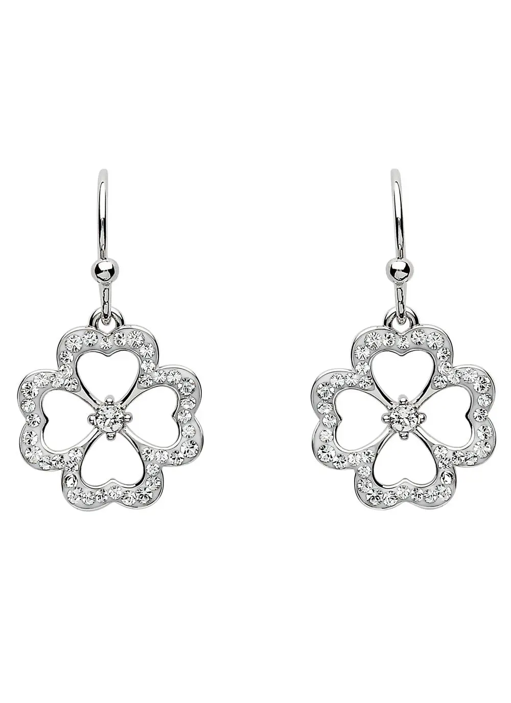 Four Leaf Clover Earrings Embellished with Swarovski Crystals