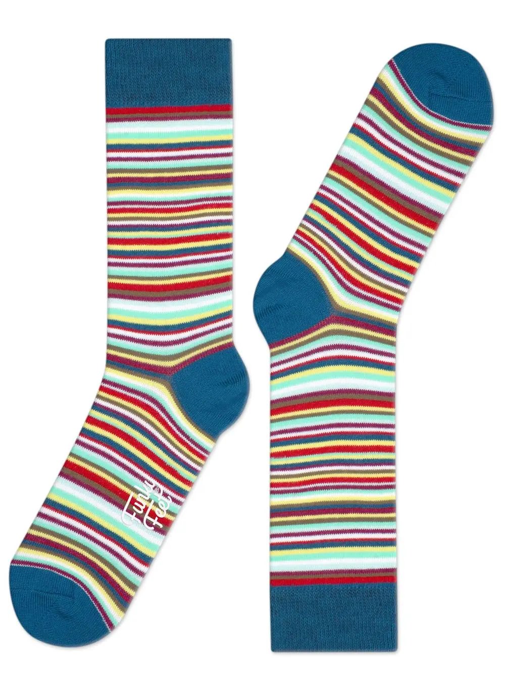Funky Feet 3 Pack Narrow Stripe Socks