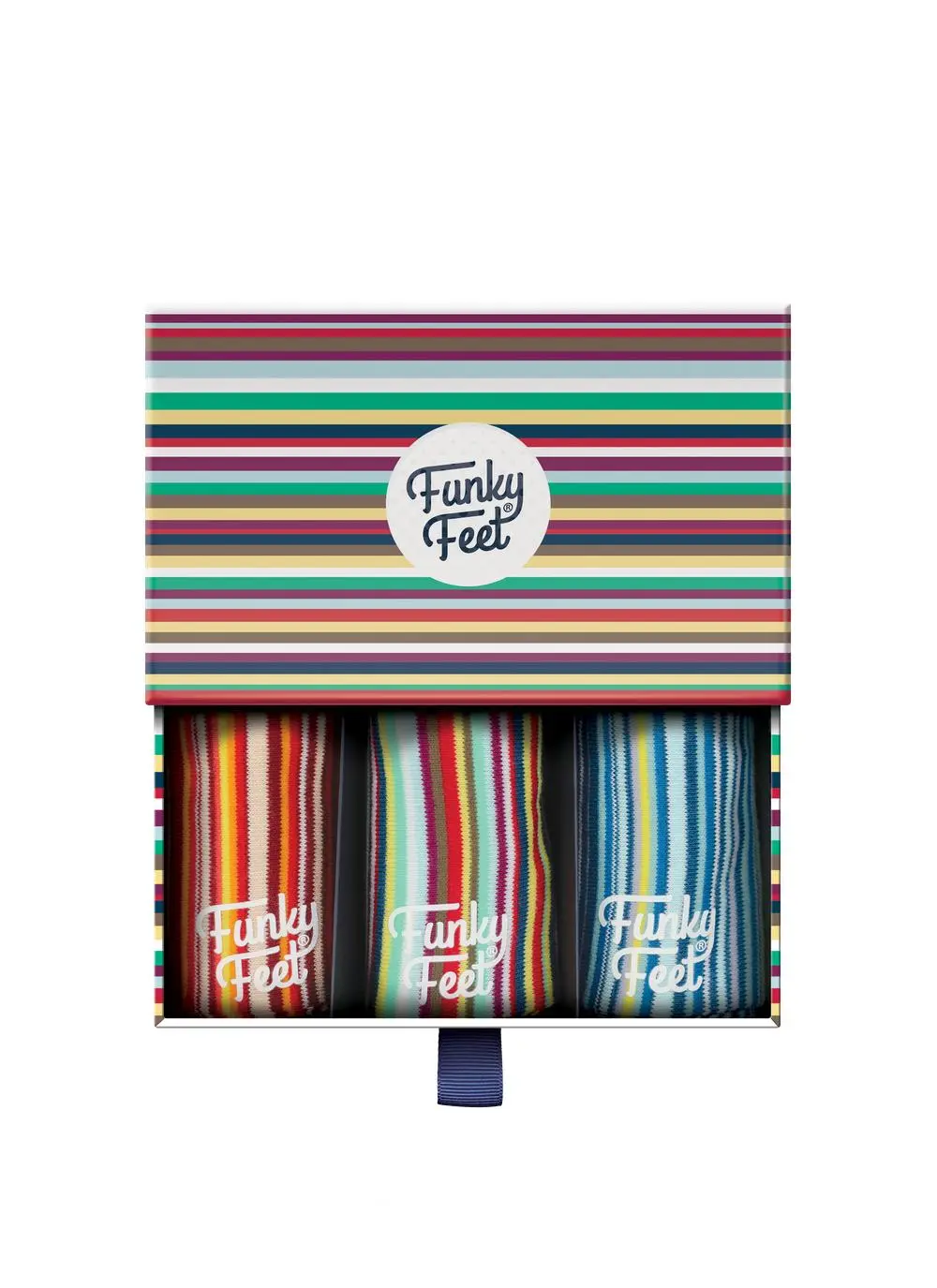 Funky Feet 3 Pack Narrow Stripe Socks