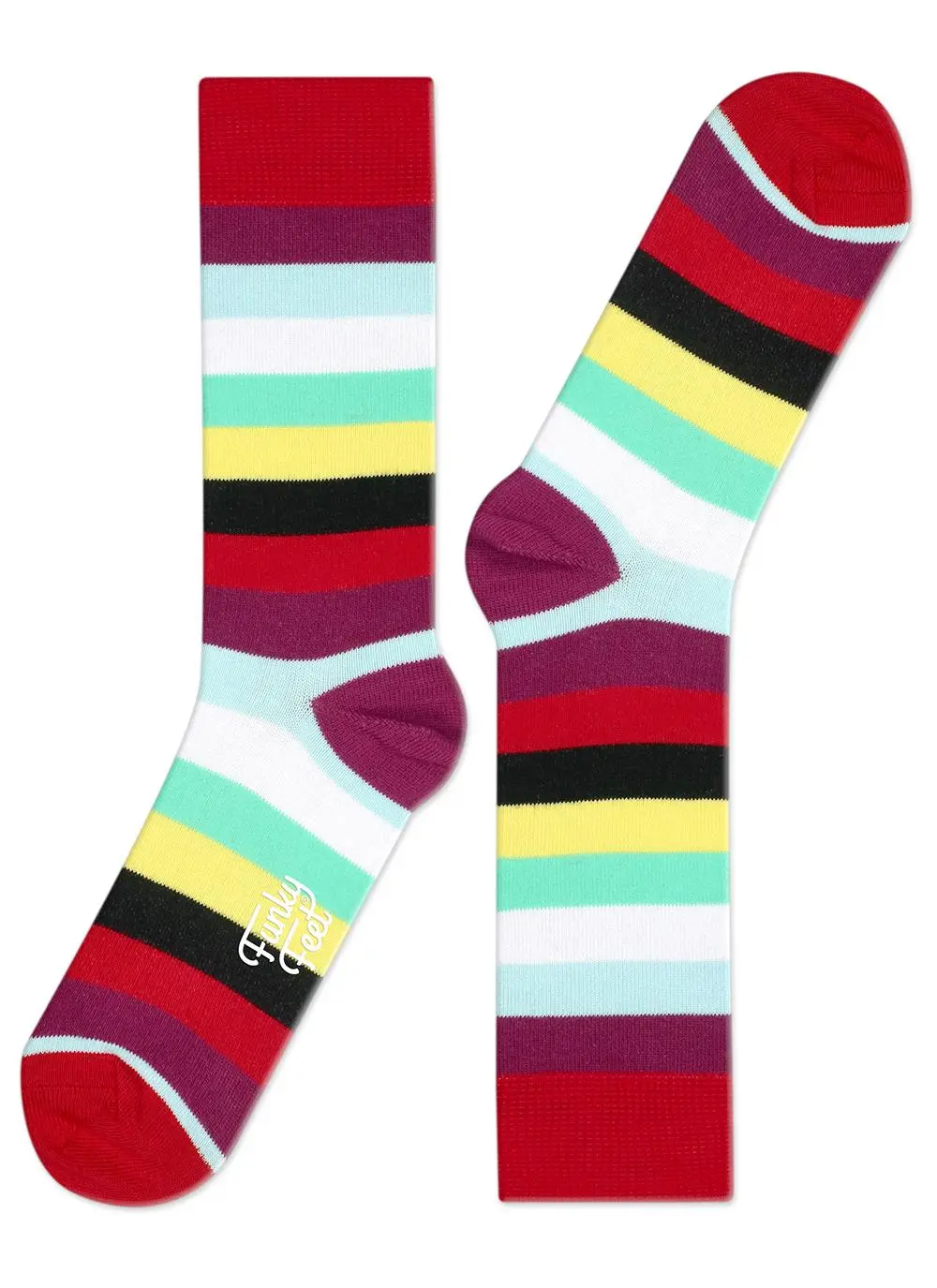 Funky Feet 3 Pack Wide Stripe Socks