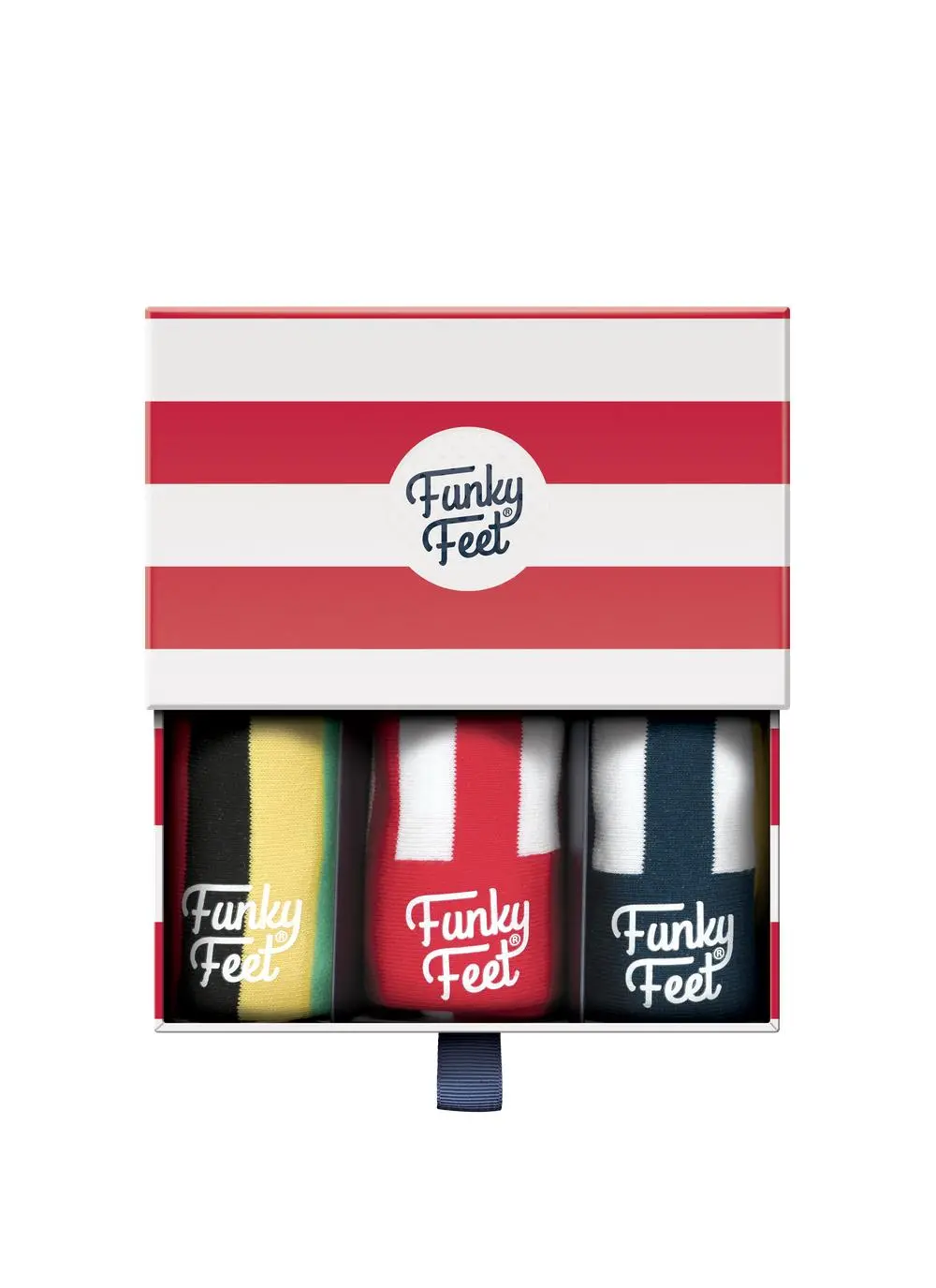 Funky Feet 3 Pack Wide Stripe Socks