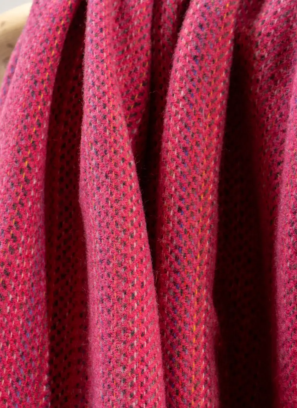 Fuschia Tweed Wool Throw
