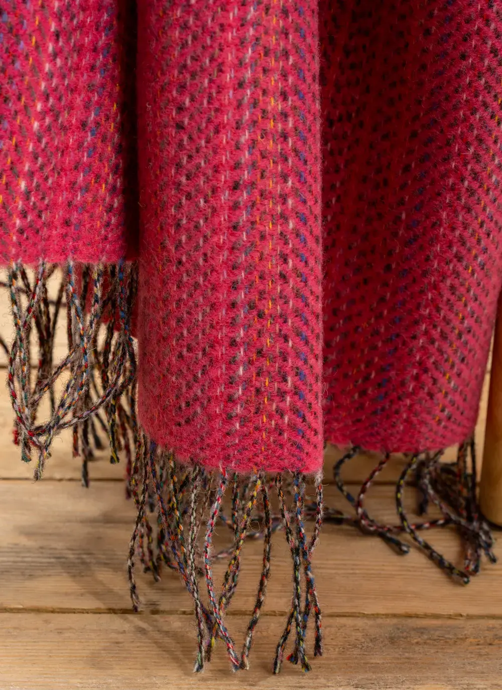 Fuschia Tweed Wool Throw
