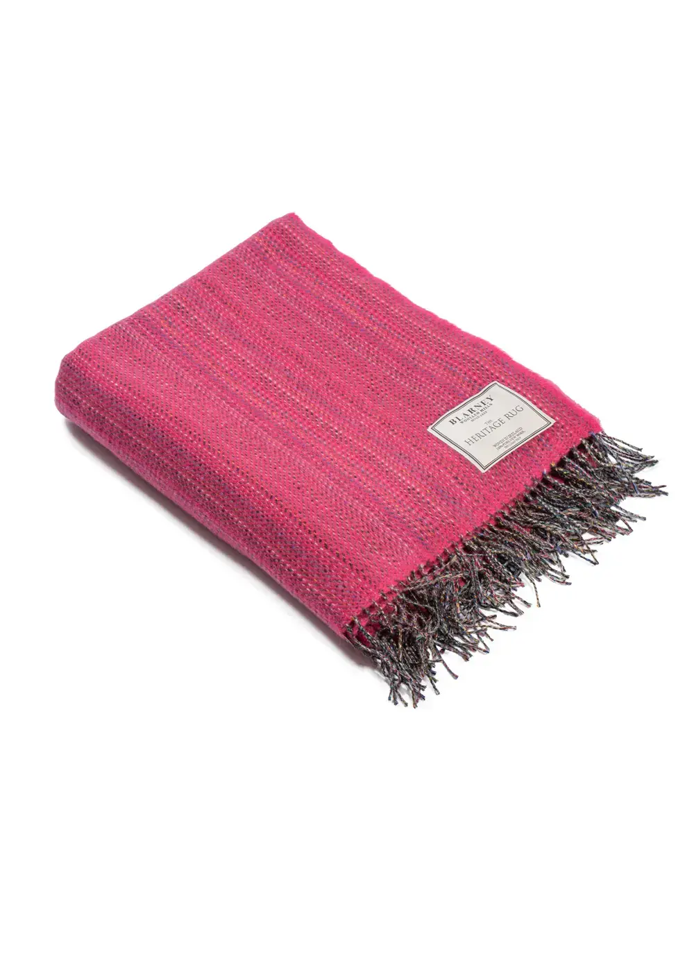 Fuschia Tweed Wool Throw