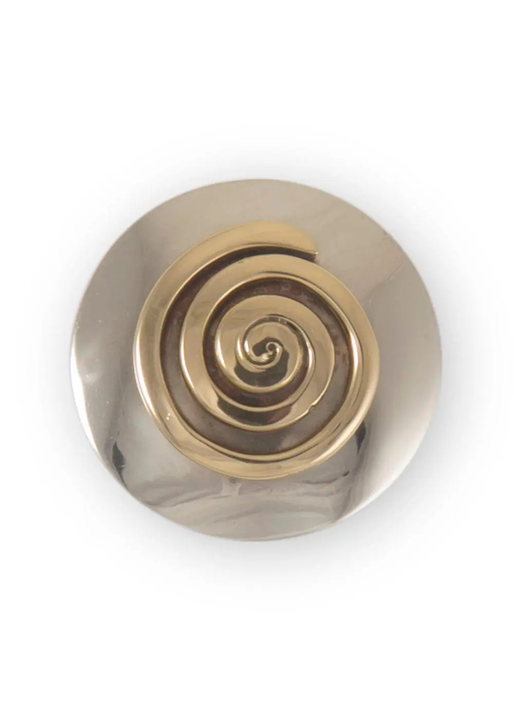 Two Tone Round Celtic Spiral Brooch