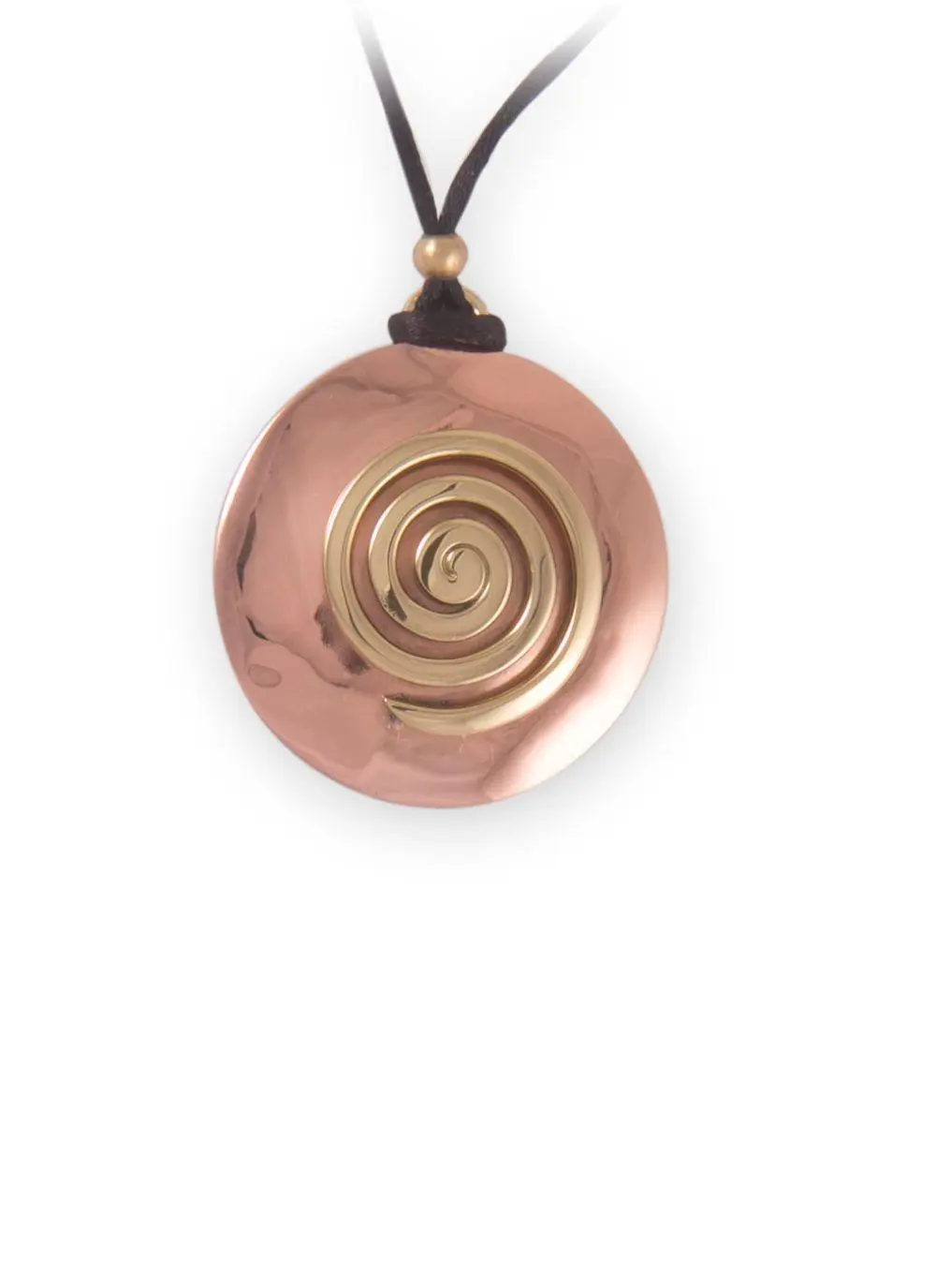 Two Tone Copper Round Celtic Spiral Pendant