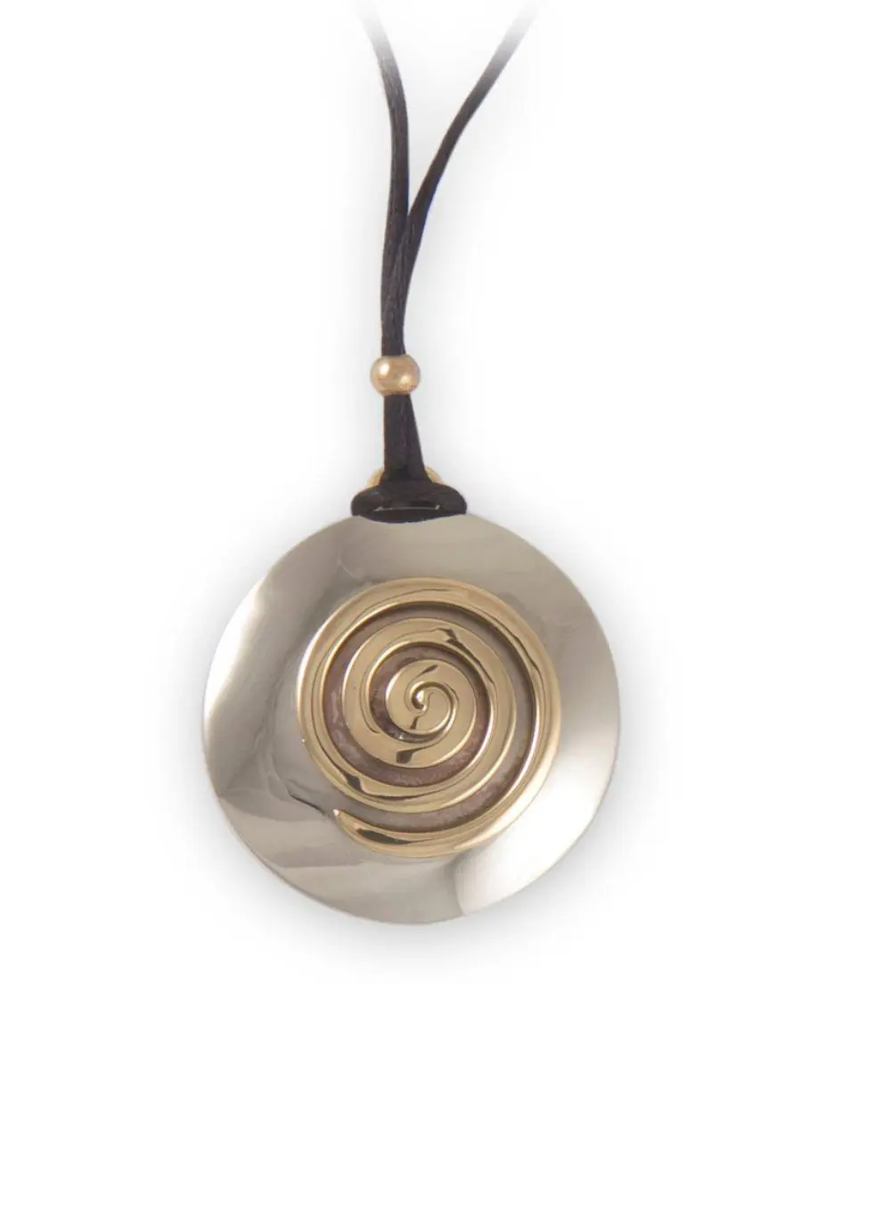 Two Tone Silver Round Celtic Spiral Pendant