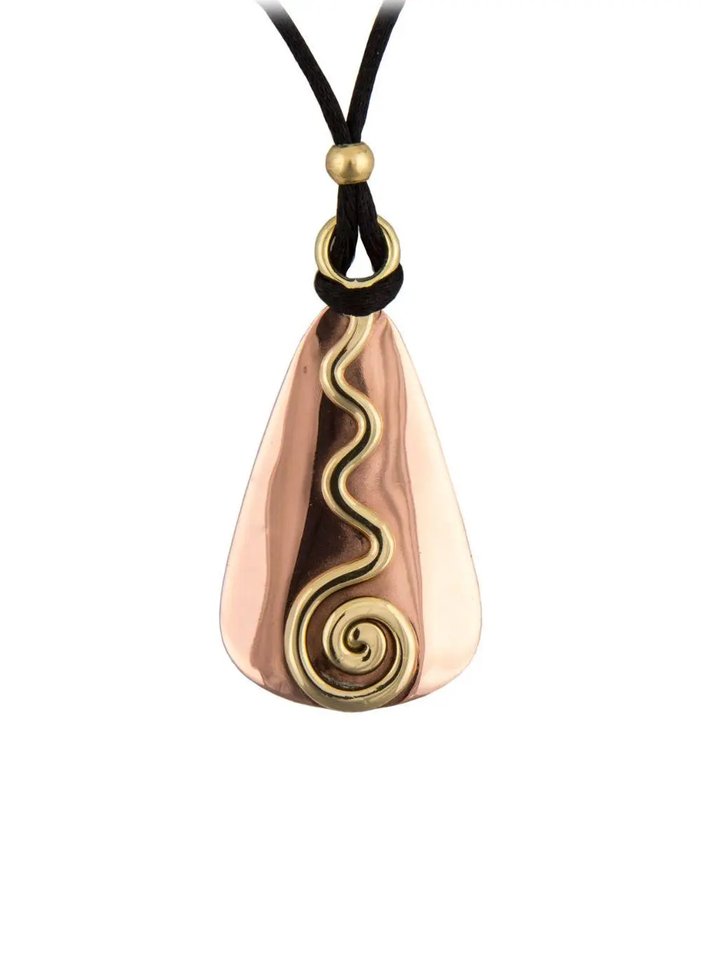 Two Tone Copper Bell-Shape Celtic Spiral Pendant