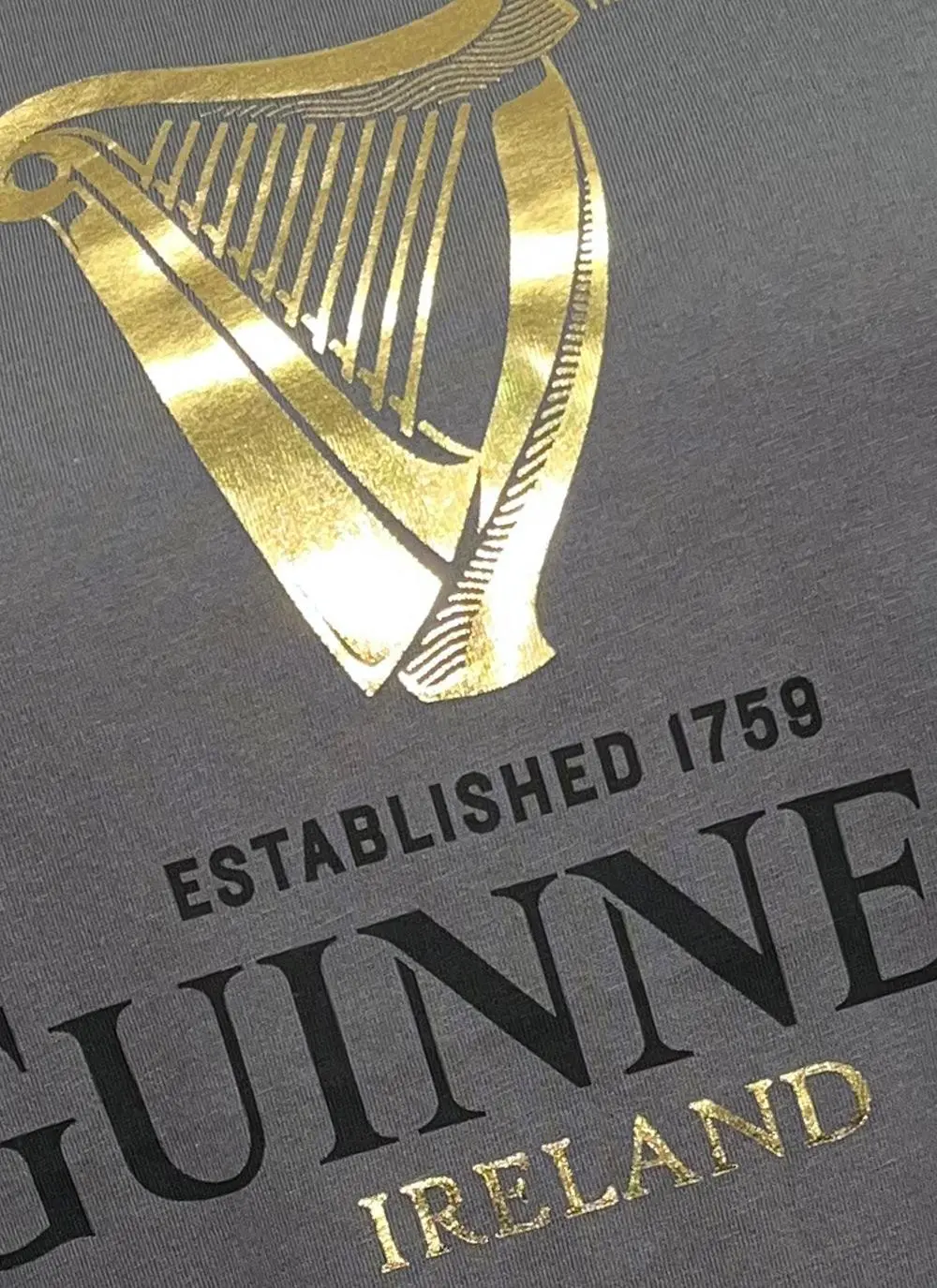 Ladies' Guinness Foil Harp Rolled Sleeve T-Shirt