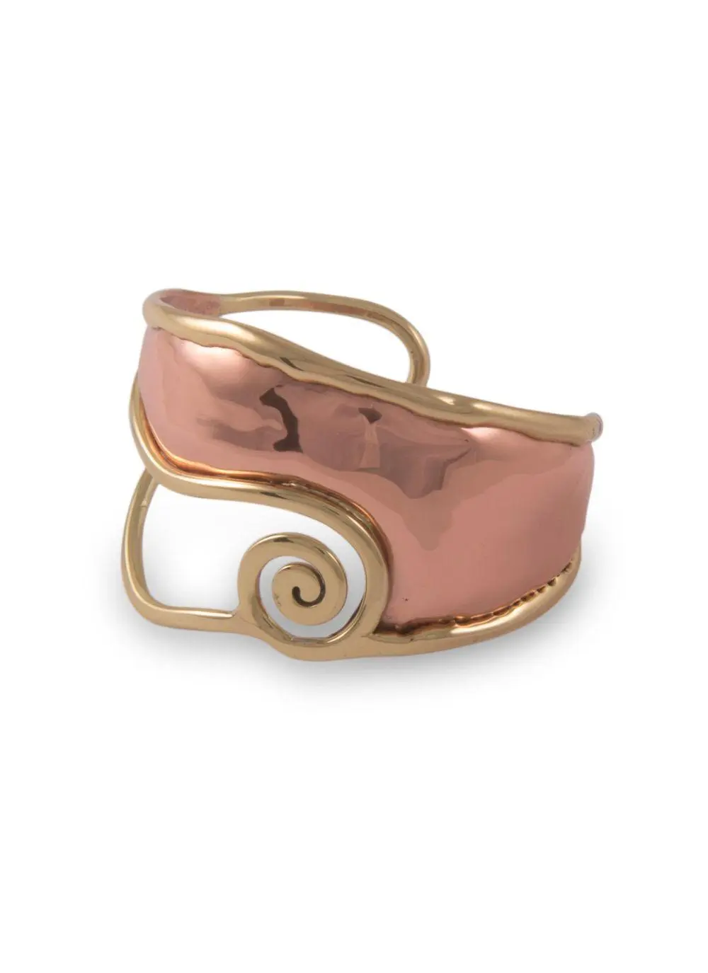copper and brass celtic spiral bangle