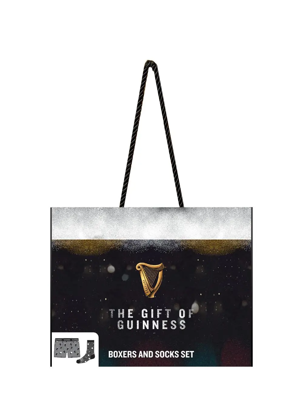 Guinness Boxers and Socks Gift Set with Pint Pattern