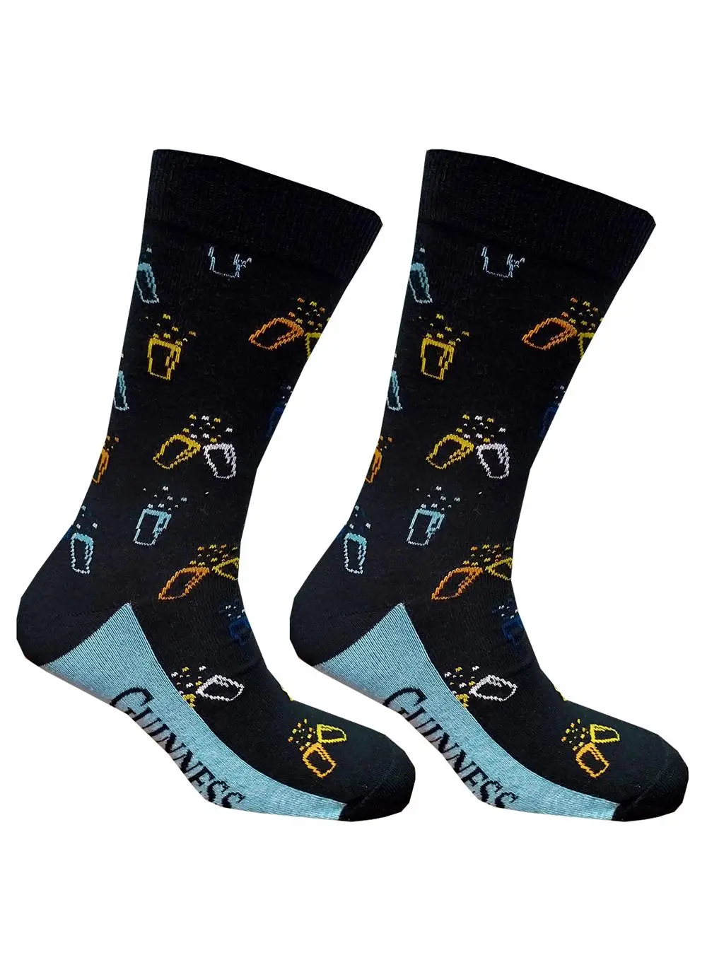 Guinness Boxers and Socks Set with Multicolored Pint Pattern