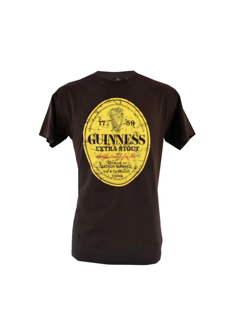 Mens Brown Guinness Extra Stout Irish T-Shirt