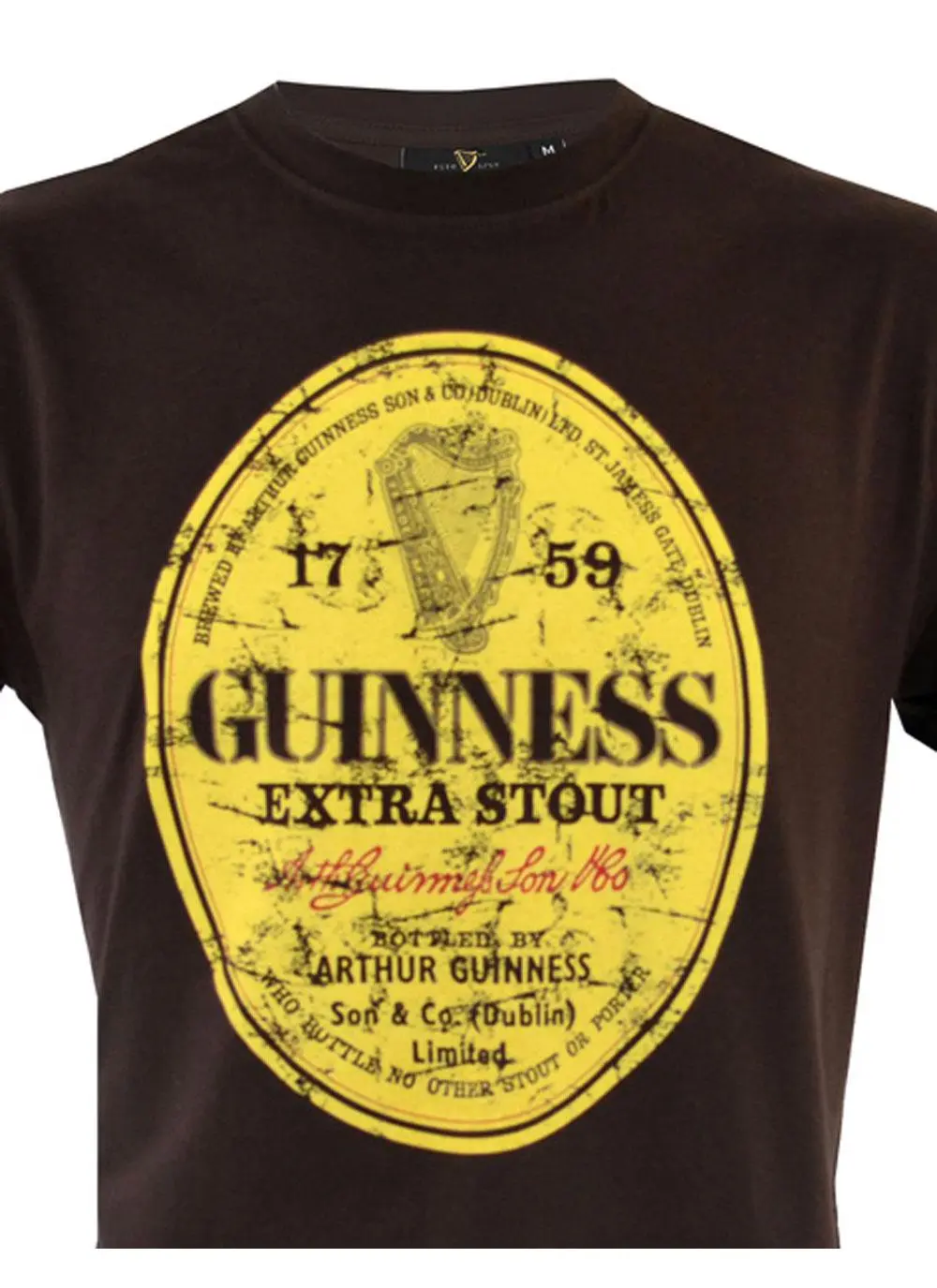 Mens Brown Guinness Extra Stout Irish T-Shirt