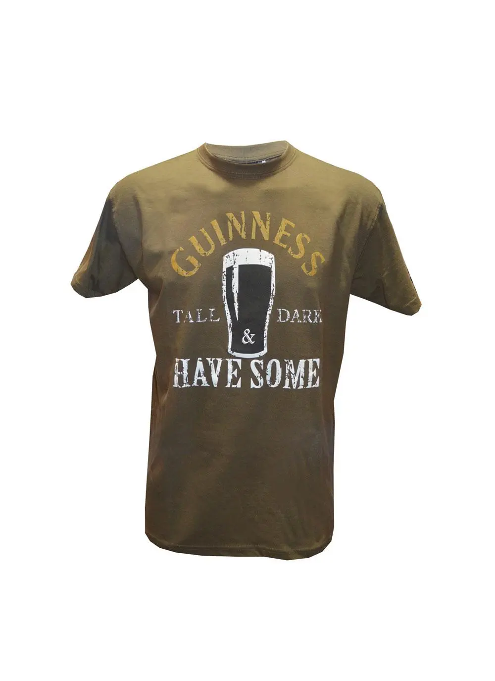 Mens Khaki Tall Dark And Have Some Guinness T-Shirt