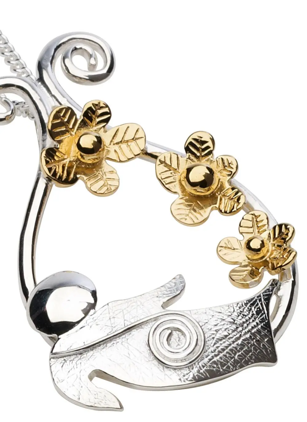 Sterling Silver and Gold Plated Luck Child Pendant 