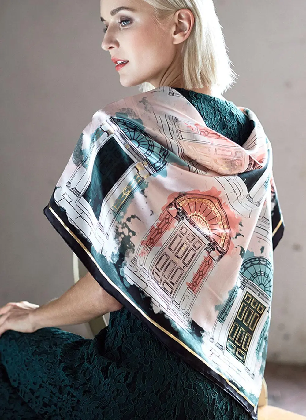 Georgian Door Blush Silk Scarf