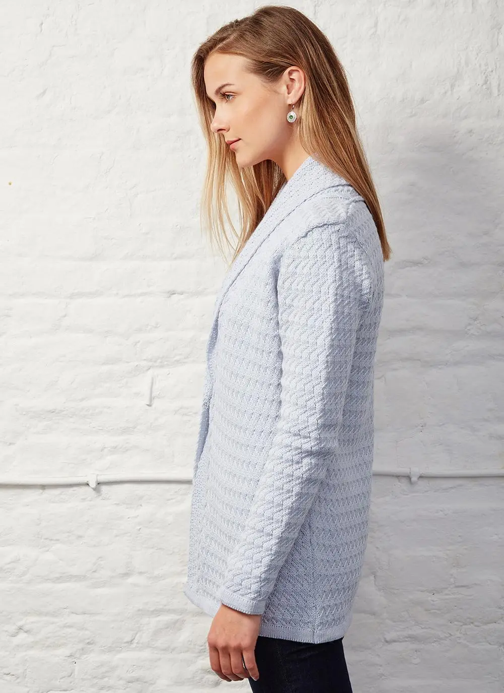 Glangevlin One Button Lattice Weave Cardigan