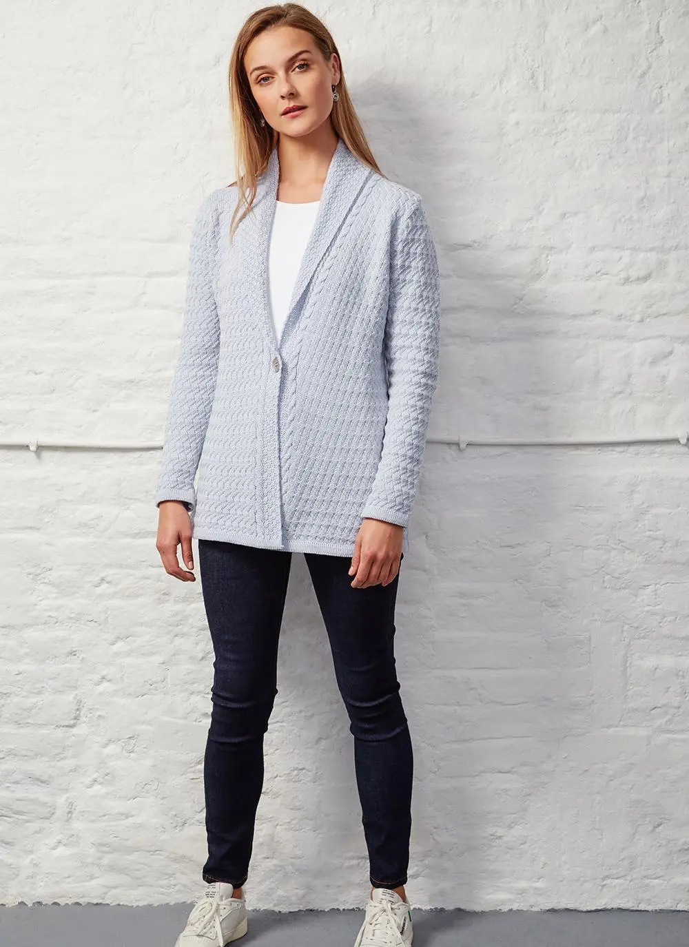 Glangevlin One Button Lattice Weave Cardigan