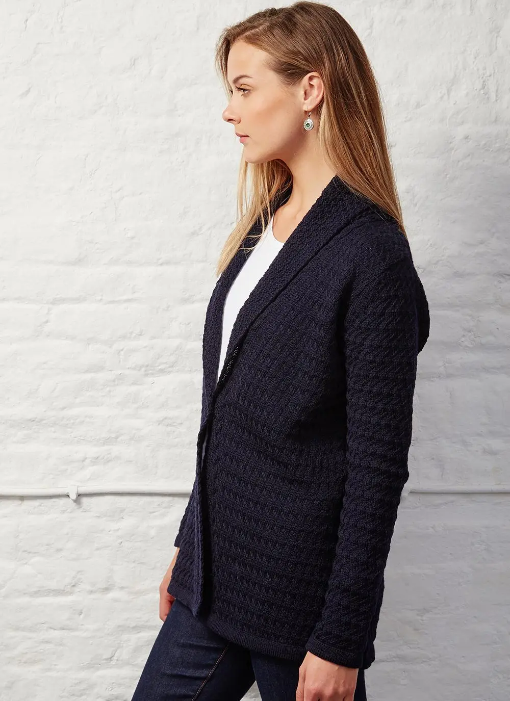Glangevlin One Button Lattice Weave Cardigan