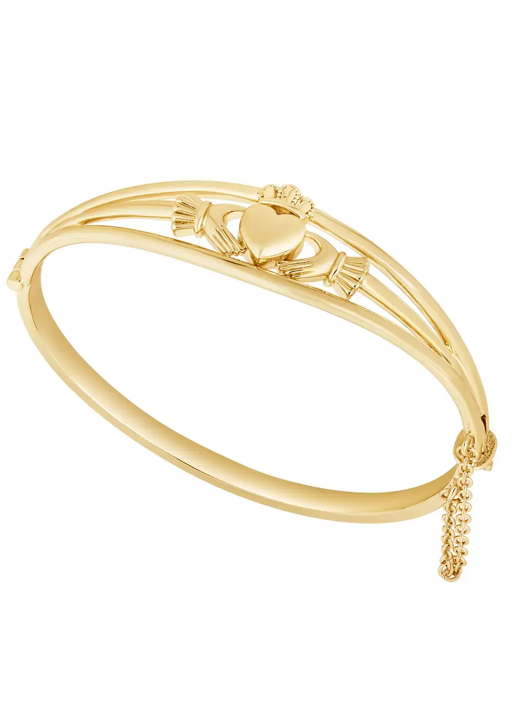 Gold Plated Claddagh Bangle