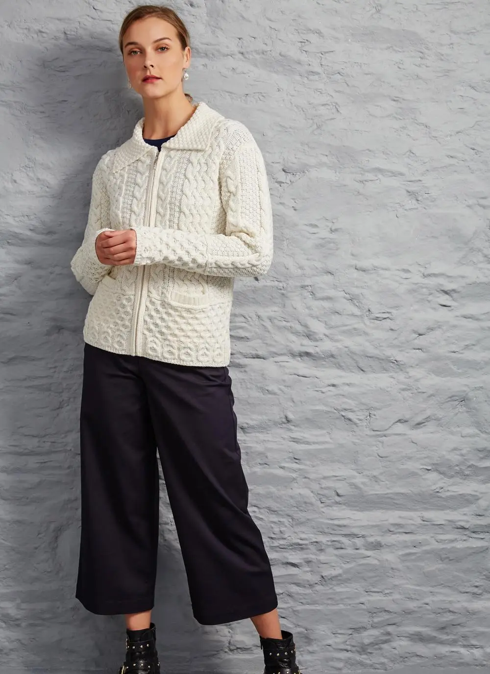 Grace Full Zip Aran Sweater